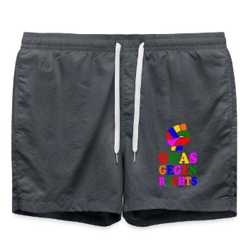 Omas gegen rechts - Badeshorts - Anthrazit - Vorne - AI Model Male 185 light (185cm)