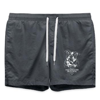 Old English Bulldog Mom Dog Dog OEB Wilsigns - Swim Trunks - anthracite - Front - AI Model Male 185 light (185cm)