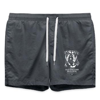 Old English Bulldog Mom Dog Dog OEB Wilsigns - Swim Trunks - anthracite - Front - AI Model Male 185 light (185cm)