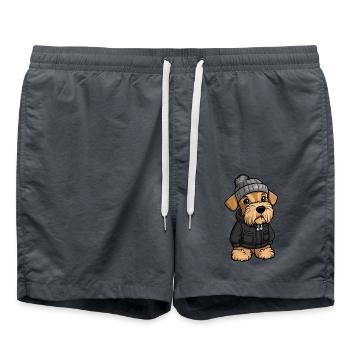 Airedale Terrier Chien Hiver - Short de bain - charbon - Devant - AI Model Male 185 light (185cm)