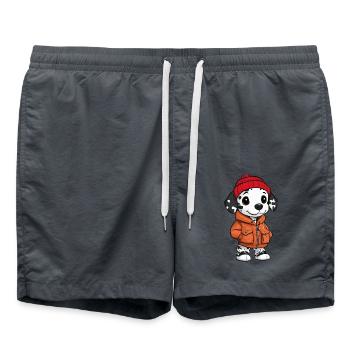 Dalmatian Dog Winter - Swim Trunks - anthracite - Front - AI Model Male 185 light (185cm)