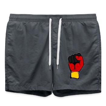 Germany Flag Fist - Swim Trunks - anthracite - Front - AI Model Male 185 light (185cm)