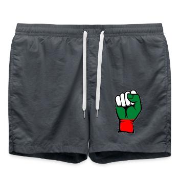 Bulgaria Flag Fist - Swim Trunks - anthracite - Front - AI Model Male 185 light (185cm)