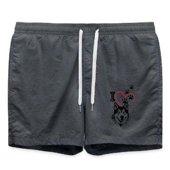 ICH LIEBE HUNDE - Badeshorts - Anthrazit - Vorne - AI Model Male 185 light (185cm)
