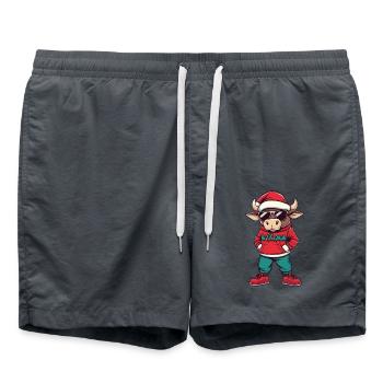Bulle Weihnachten Comic Cool Taurus - Badeshorts - Anthrazit - Vorne - AI Model Male 185 light (185cm)