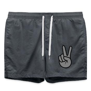 Main de la Paix - Short de bain - charbon - Devant - AI Model Male 185 light (185cm)