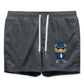 Lion Cool Bande Dessinée - Short de bain - charbon - Devant - AI Model Male 185 light (185cm)