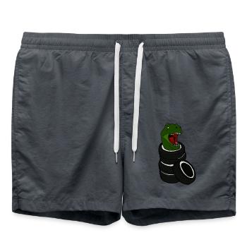 Tyrannosaurus rex dans l’environnement du pneu de voiture T Rex Dino - Short de bain - charbon - Devant - AI Model Male 185 light (185cm)