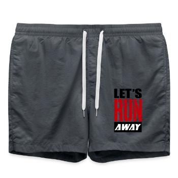 Run Away Typo Frappante - Short de bain - charbon - Devant - AI Model Male 185 light (185cm)
