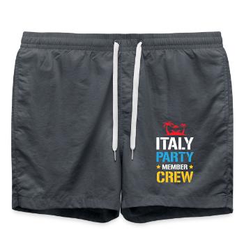 Équipe de fête en Italie - Short de bain - charbon - Devant - AI Model Male 185 light (185cm)
