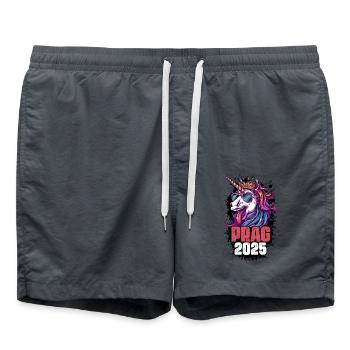 Prague 2025 Unicorn - Swim Trunks - anthracite - Front - AI Model Male 185 light (185cm)