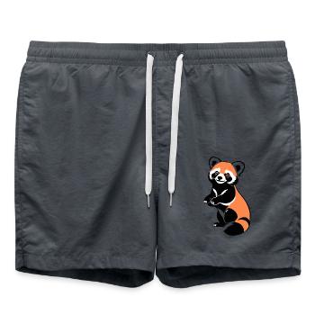 Amour panda roux - Pet Design - Short de bain - charbon - Devant - AI Model Male 185 light (185cm)