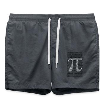 First 1864 Digits of π - Swim Trunks - anthracite - Front - AI Model Male 185 light (185cm)