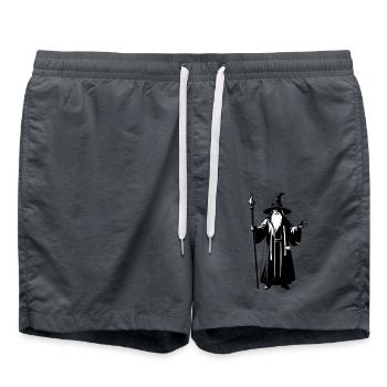 Wizard - Simple Fantasy Logo - Swim Trunks - anthracite - Front - AI Model Male 185 light (185cm)