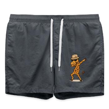 Dabbing de girafe 2 - Short de bain - charbon - Devant - AI Model Male 185 light (185cm)