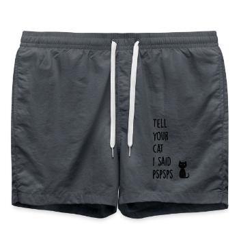 Tell your cat i said pspsps - Swim Trunks - anthracite - Front - AI Model Male 185 light (185cm)
