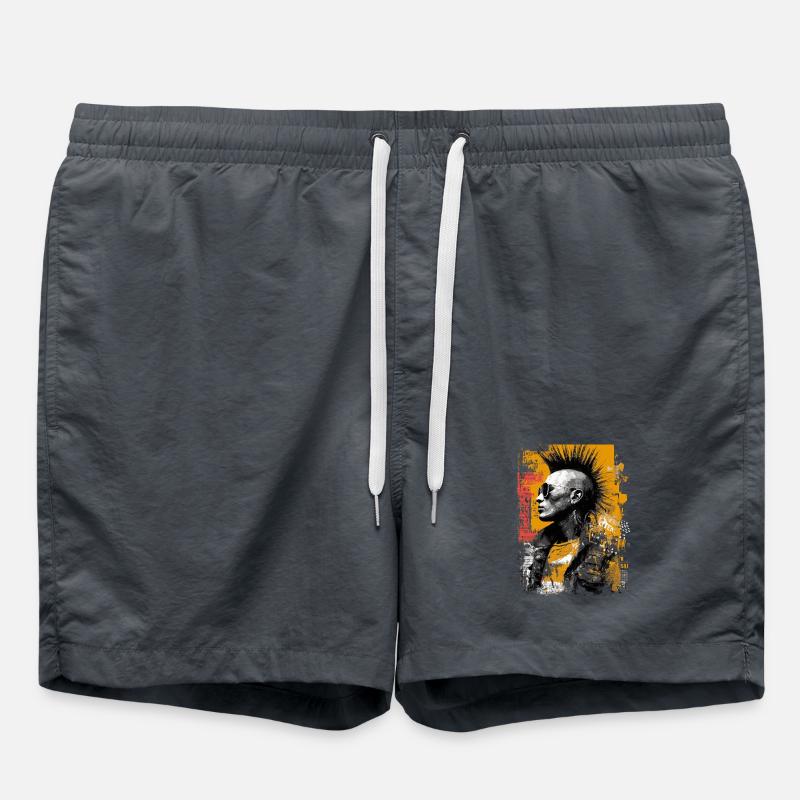 Punk avec crête - Short de bain - charbon