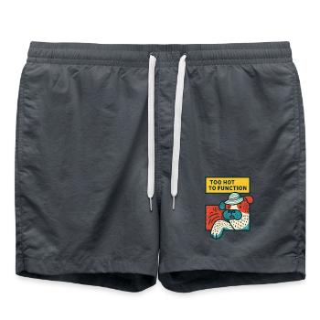 Too Hot to Function Bulldog - Swim Trunks - anthracite - Front - AI Model Male 185 light (185cm)