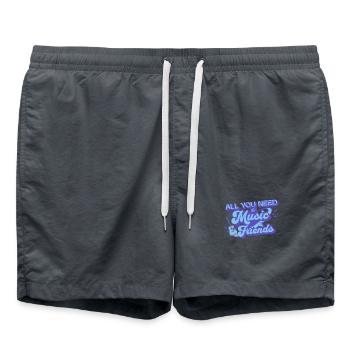 All You Need Is Music And Friends Funny Guitarist - Swim Trunks - anthracite - Front - AI Model Male 185 light (185cm)