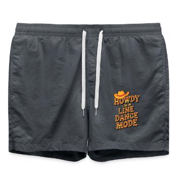 Howdy Line Dance Country buntes Linedance Design - Badeshorts - Anthrazit - Vorne - AI Model Male 185 light (185cm)