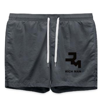 rich man - Short de bain - charbon - Devant - AI Model Male 185 light (185cm)