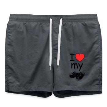 i love my Hölzler - Swim Trunks - anthracite - Front - AI Model Male 185 light (185cm)