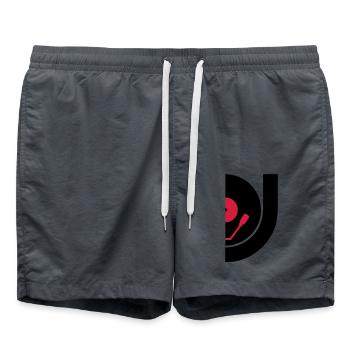 DJ Record Vinyl Plate - Short de bain - charbon - Devant - AI Model Male 185 light (185cm)