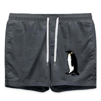Kaiserpinguin / Emperor Penguin Design I - Badeshorts - Anthrazit - Vorne - AI Model Male 185 light (185cm)