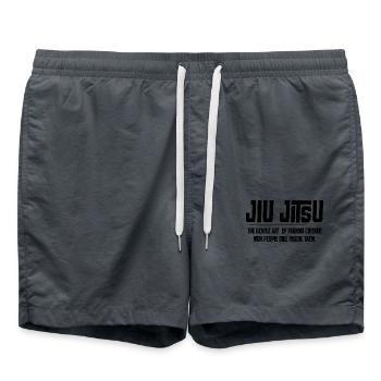 Jiu Jitsu - die sanfte Kunst, Kleidung zu falten, - Badeshorts - Anthrazit - Vorne - AI Model Male 185 light (185cm)