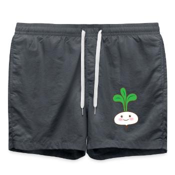 Légume navet blanc simple - Short de bain - charbon - Devant - AI Model Male 185 light (185cm)