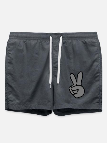 Peace Hand Sign - Swim Trunks - anthracite