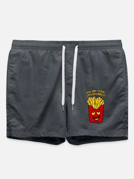 Pommes Frites total unterpommest lustige Pommes - Badeshorts - Anthrazit