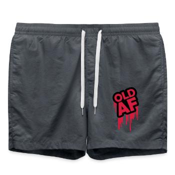 old AF Text Logo - Badeshorts - Anthrazit - Vorne - AI Model Male 185 light (185cm)