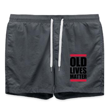 old lives matter quote - Swim Trunks - anthracite - Front - AI Model Male 185 light (185cm)