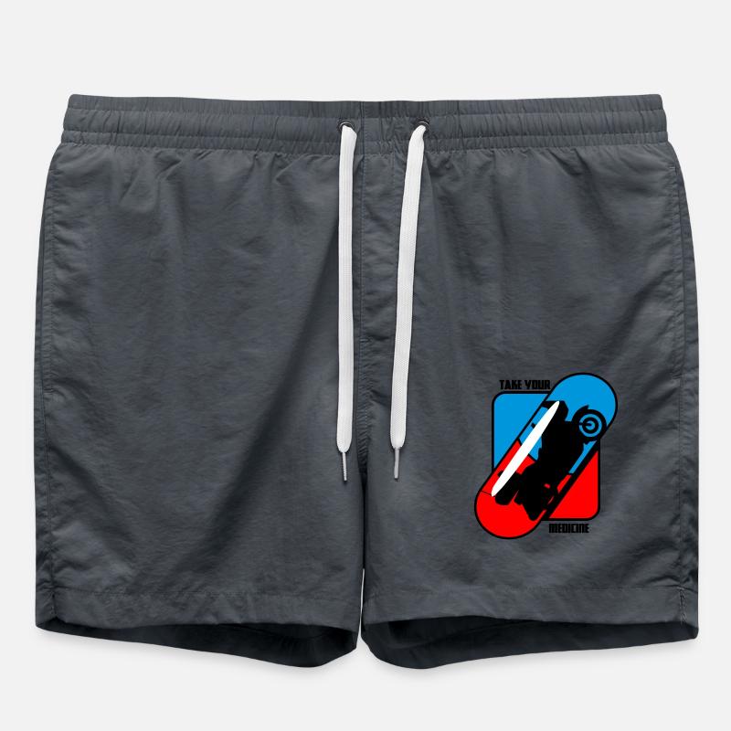 Prenez vos médicaments - Moto - Short de bain - charbon