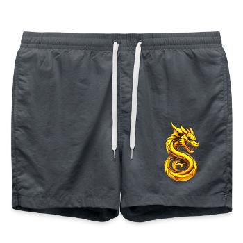Asia Japan China Dragon - Swim Trunks - anthracite - Front - AI Model Male 185 light (185cm)