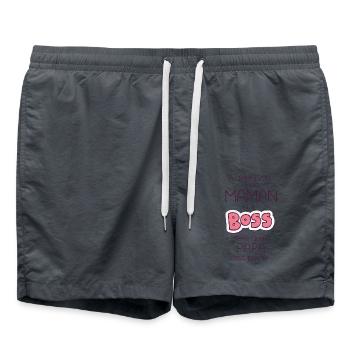 À la maison c est maman la boss - Short de bain - charbon - Devant - AI Model Male 185 light (185cm)