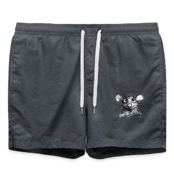Cartoon-Maus - Badeshorts - Anthrazit - Vorne - AI Model Male 185 light (185cm)