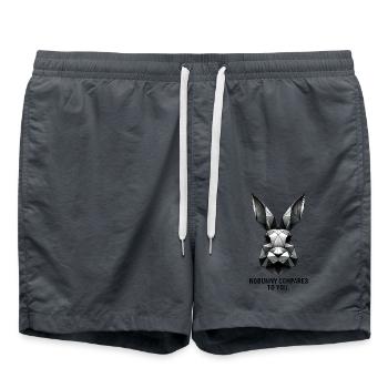 Bunny Geometry "Nobunny Compares to You" - Swim Trunks - anthracite - Front - AI Model Male 185 light (185cm)
