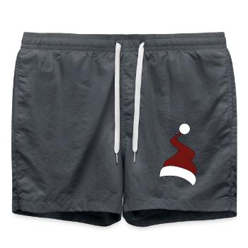 Chapeau de Noël en rouge et blanc - Short de bain - charbon - Devant - AI Model Male 185 light (185cm)