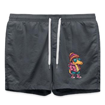 Seahorse Winter Comic - Swim Trunks - anthracite - Front - AI Model Male 185 light (185cm)