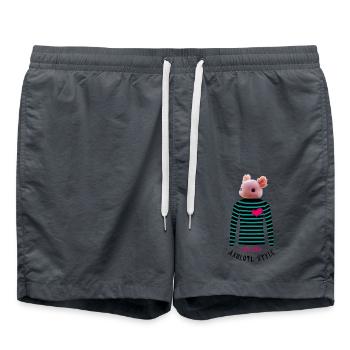 Liebe Leben Axolotl Style - Badeshorts - Anthrazit - Vorne - AI Model Male 185 light (185cm)