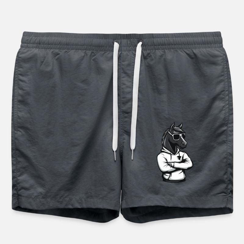 Horse Comic - Swim Trunks - anthracite