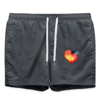 Herz Ballon Valentinstag Geburtstag - Badeshorts - Anthrazit - Vorne - AI Model Male 185 light (185cm)