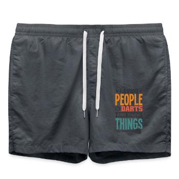 Dart Dartspieler Dartspiel Herren - Badeshorts - Anthrazit - Vorne - AI Model Male 185 light (185cm)