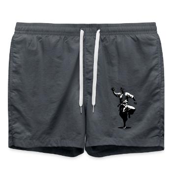 Moine Shaolin - Arts Martiaux Sticker - Short de bain - charbon - Devant - AI Model Male 185 light (185cm)
