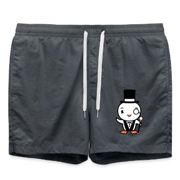 Sir Bird chapeau haut de forme Monocle Lunettes Rich M. - Short de bain - charbon - Devant - AI Model Male 185 light (185cm)