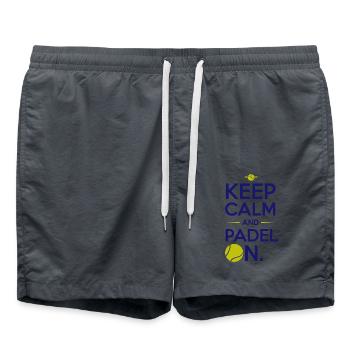 Keep calm and padel on 3 - Badeshorts - Anthrazit - Vorne - AI Model Male 185 light (185cm)