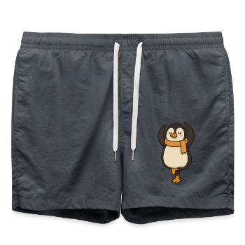 Yoga Pinguin – Entspannter Tanz in Tierform - Badeshorts - Anthrazit - Vorne - AI Model Male 185 light (185cm)