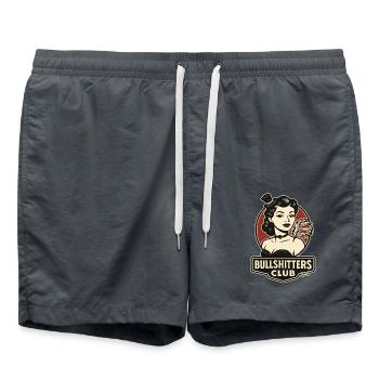 Retro lady with feather and top hat - Swim Trunks - anthracite - Front - AI Model Male 185 light (185cm)